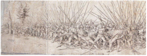 A battle scene after Hans Holbein’s “Bad War”